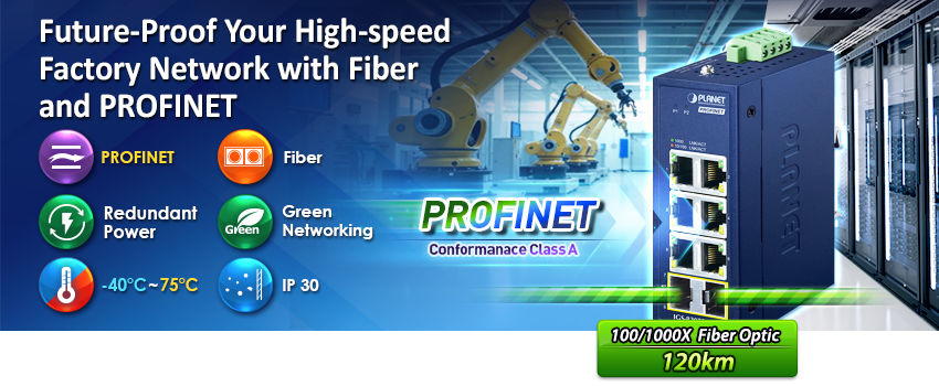 IGS-820TF-PN Compact PROFINET Switch Features
