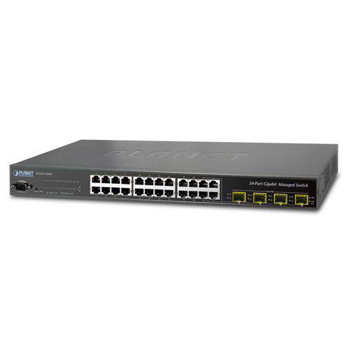 WGSW-24040 IPv6, 24-Port Gigabit with 4-Port Shared SFP Layer 2/4 SNMP Managed Switch
