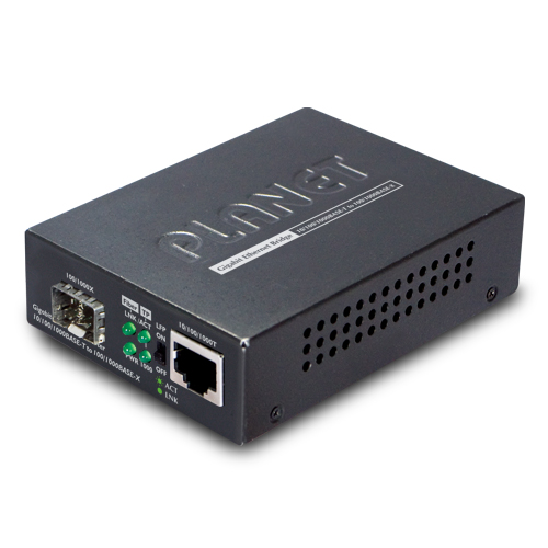 GT-805A 10/100/1000Base-T to 1000FX (SFP) Media Converter