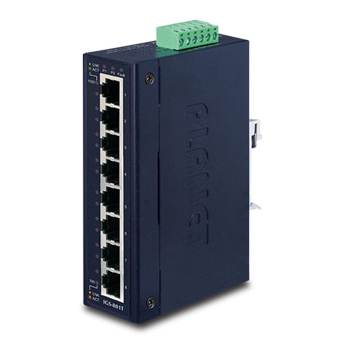 IGS-801T 8-Port 10/100/1000T Industrial Gigabit Ethernet Switch (-40~75C)