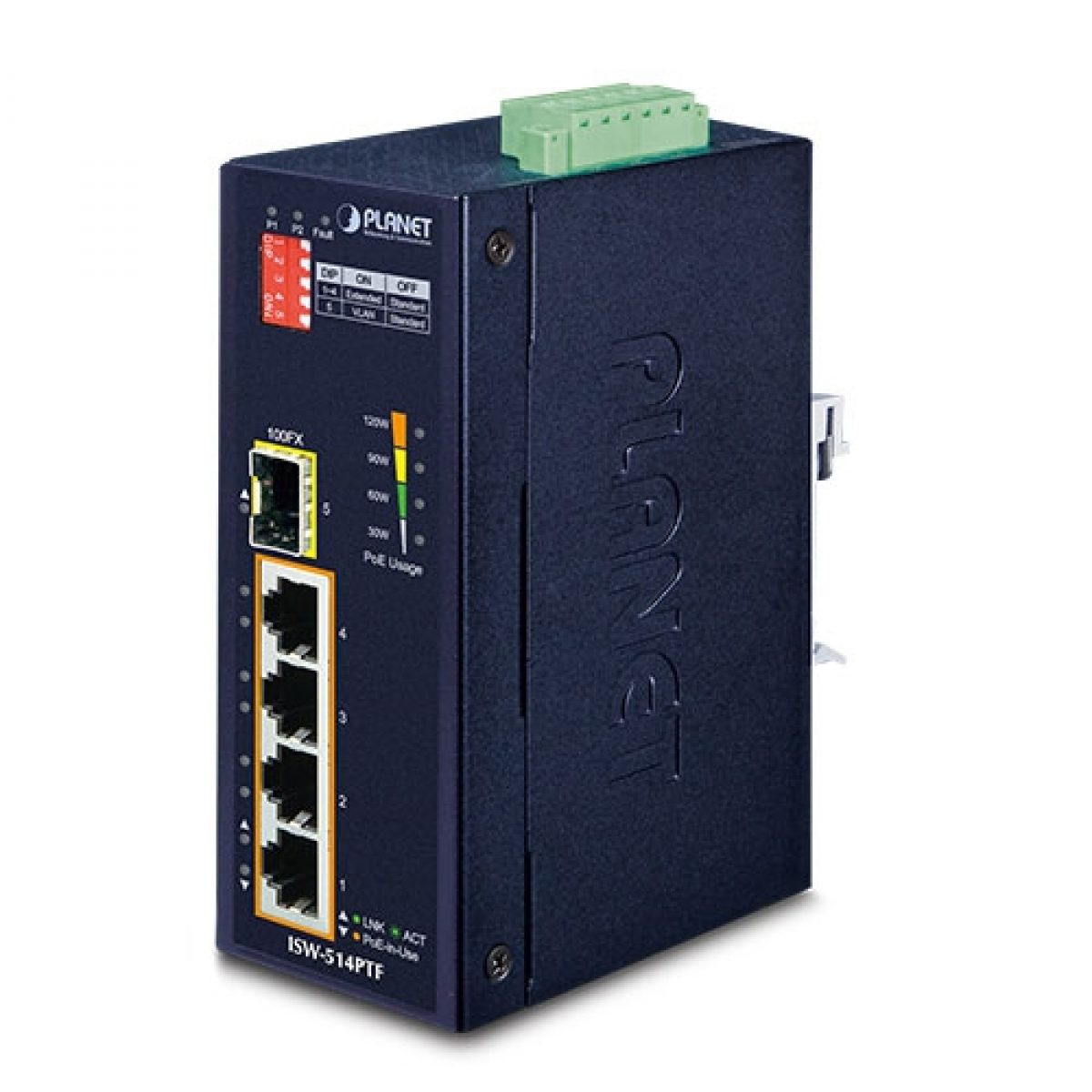  Mini Industrial 3 Port Gigabit PoE Switch with DC12V-48V to  DC48V Voltage Booster Hardened RJ45 10/100/1000Mbps 802.3at 30W/Port  Ethernet Switch Din Rail Mount Compatible with IP Camera VOIP Phone :  Electronics