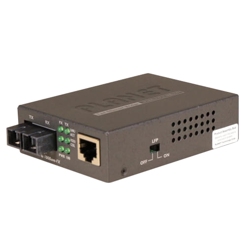 FT-802S35 10/100Base-TX to 100Base-FX Bridge Media Converters (SM, SC, 35km, LFPT)