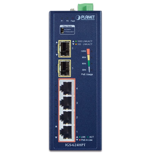 IGS-624HPT PoE Switch Front