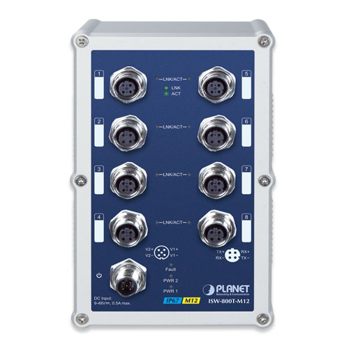 ISW-800T-M12 Industrial Switch Front 2