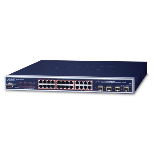 WGSW-24040HP4 L2+ 24-Port 10/100/1000Mbps 802.3at PoE+ Managed Switch with 4 Shared SFP Ports