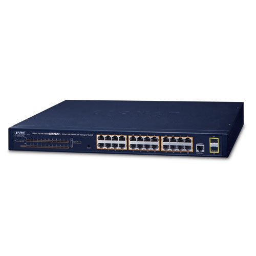 GS-4210-24P2S 24-Port 10/100/1000T 802.3at PoE + 2-Port 100/1000X SFP Managed Switch
