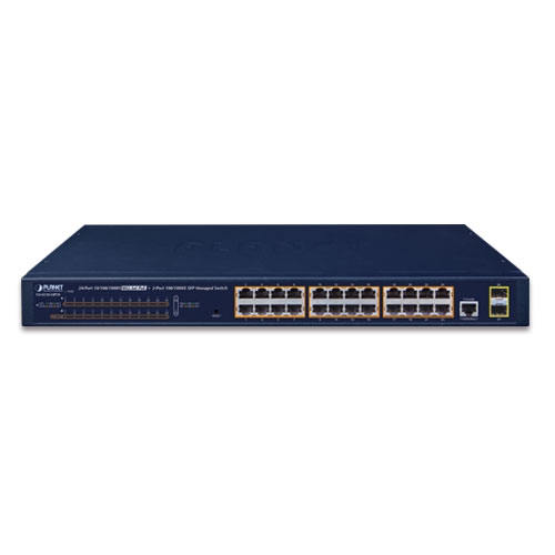 GS-4210-24P2S PoE Switch V3 front
