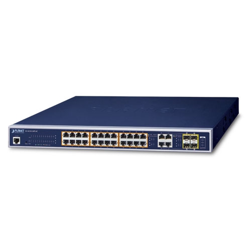 GS-4210-24PL4C 24-Port 10/100/1000T 802.3at PoE + 4-Port Gigabit TP/SFP Combo Managed Switch (/440W PoE Budget)