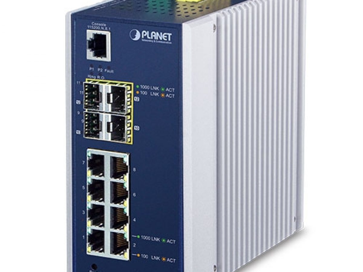 IGS-624HPT Industrial 4-Port 10/100/1000T 802.3at PoE + 2-Port 100/1000X  SFP Ethernet Switch - Planet Technology USA