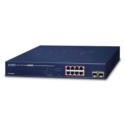GS-4210-8P2S 8-Port 10/100/1000T 802.3at PoE + 2-Port 100/1000X SFP Managed Switch