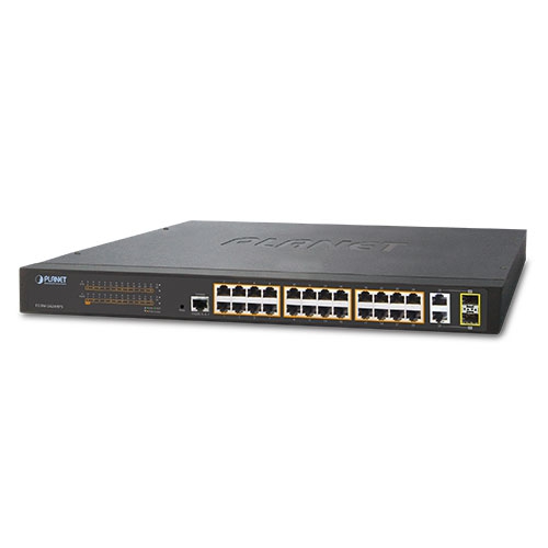 FGSW-2624HPS 24-Port 10/100TX 802.3at PoE + 2-Port Gigabit TP/SFP Combo Web Smart Ethernet Switch / 220W PoE budget