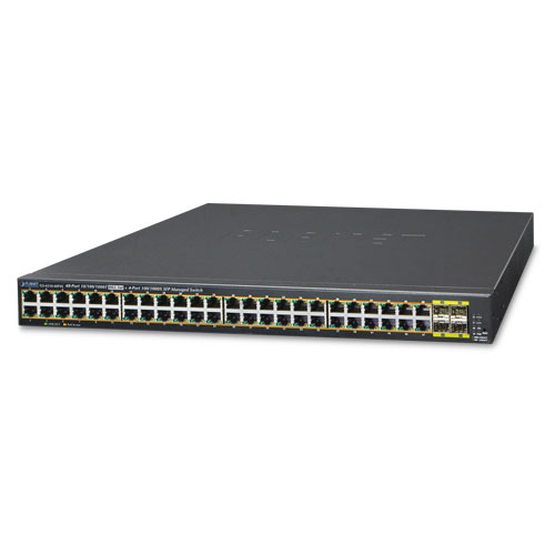 GS-4210-48P4S 48-Port 10/100/1000T 802.3at PoE + 4-Port 100/1000BASE-X SFP Managed Switch / 440W