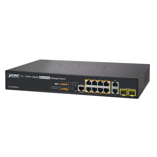 GS-5220-8P2T2S L2+ 8-Port 10/100/1000T 802.3at PoE + 2-Port 10/100/1000T + 2-Port 100/1000X SFP Managed Switch