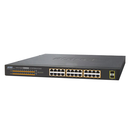 GSW-2620HP 24-Port 10/100/1000T 802.3at PoE + 2-Port 1000X SFP Gigabit Ethernet Switch (220W)