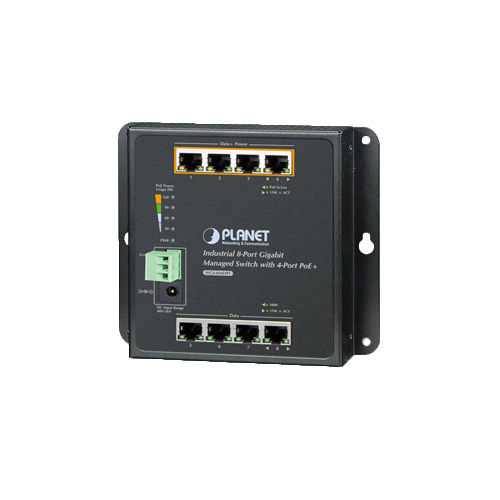WGS-804HPT Industrial 8-Port 10/100/1000T Wall-mount Managed Switch with 4-Port PoE+ (-40~75C)