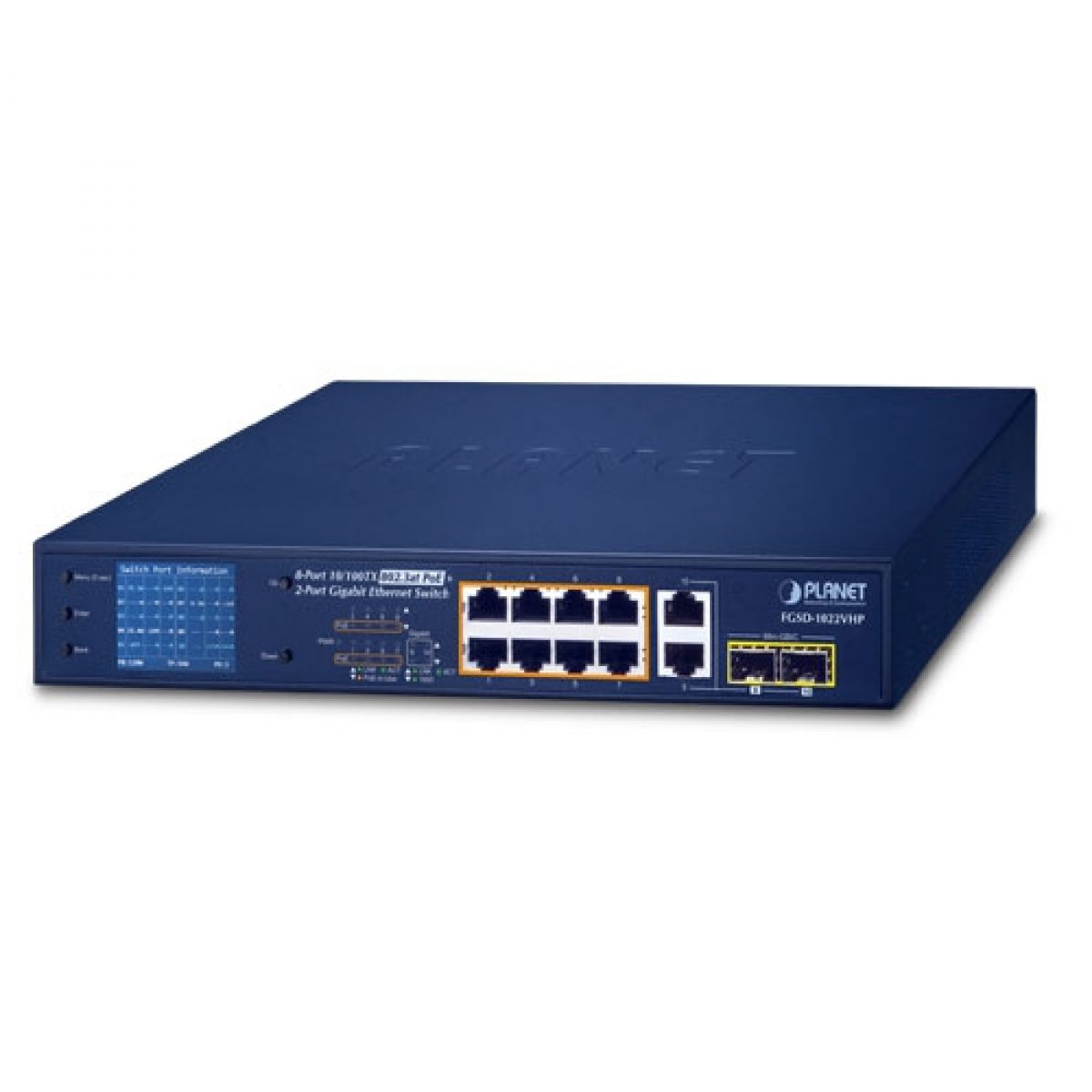 FGSD-1022VHP 8-Port 10/100TX 802.3at PoE + 2-Port Gigabit TP