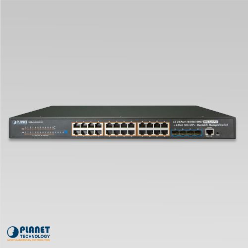 24 Port PoE Managed Switch | 4 10G SFP+ | SGS-6341-24P4X | PLANET