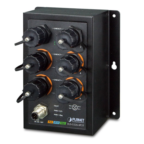 IGS-5226-4P2T Industrial EN50155 4-Port 10/100/1000T 802.3at PoE + 2-Port 10/100/1000T Managed Ethernet Switch (-40~75C)