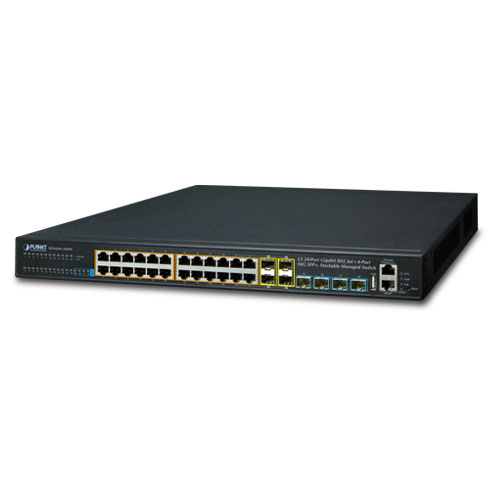 SGS-6341-24P4X Layer 3 24-Port 10/100/1000T 802.3at PoE + 4-Port 10G SFP+ Stackable Managed Switch