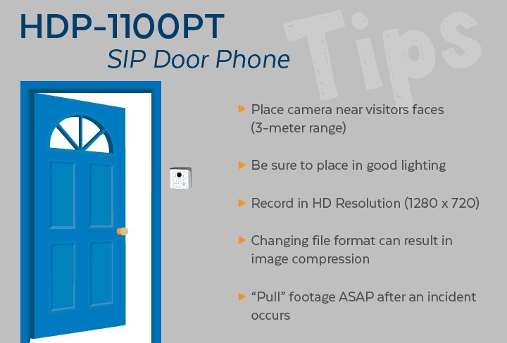 HDP-1100PT SIP Door Phone Tips
