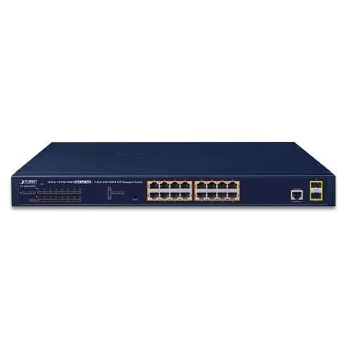 GS-4210-16P2S PoE Switch front