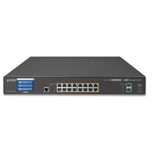 GS-5220-16P2XVR PoE Switch front
