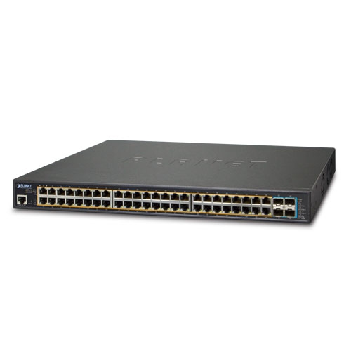 GS-5220-48P4X L3 48-Port 10/100/1000T 802.3at PoE + 4-Port 10G SFP+ Managed Switch