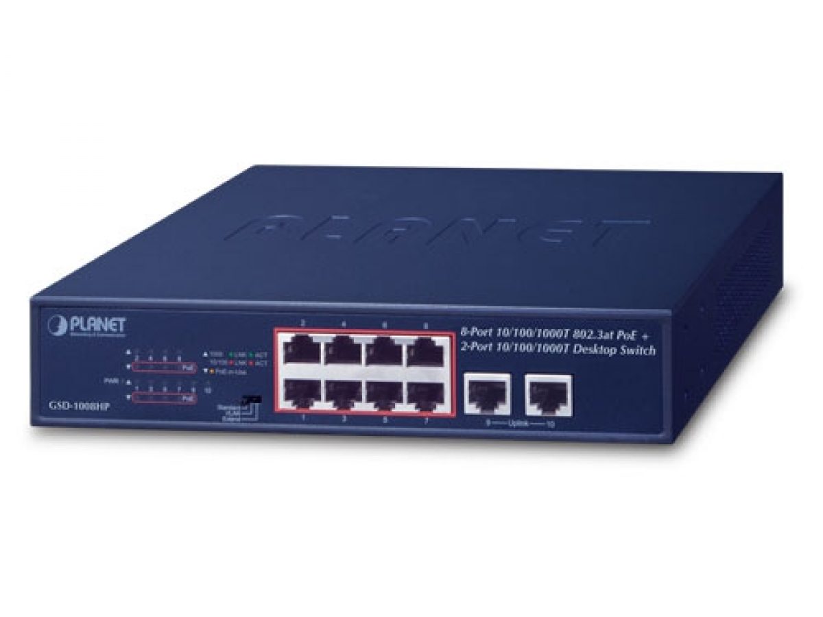 Planet GSD-908HP 8 Port PoE Gigabit Network Switch