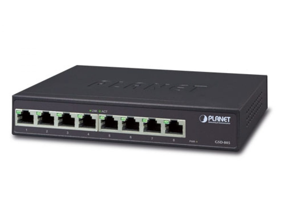 GSD-805 8-Port 10/100/1000BASE-T Gigabit Ethernet Switch - Planet  Technology USA