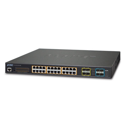 GS-5220-24UPL4XR L3 24-Port 10/100/1000T Ultra PoE + 4-Port 10G SFP+ Managed Switch with System Redundant Power (600W)