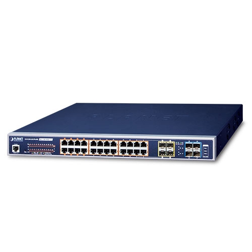 GS-5220-24UPL4XR L3 24-Port 10/100/1000T 802.3bt PoE + 4-Port 10G SFP+ Managed Switch