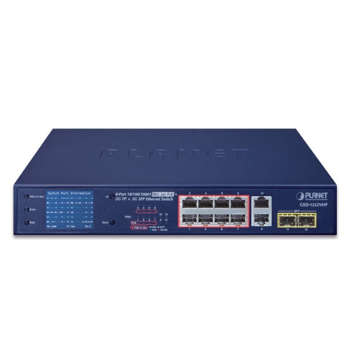 GSD-1222VHP PoE Switch Front