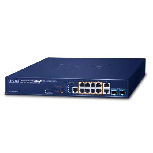 GS-5220-8UP2T2X L3 8-Port 10/100/1000T 802.3bt PoE + 2-Port 10/100/1000T + 2-Port 10G SFP+ Managed Switch