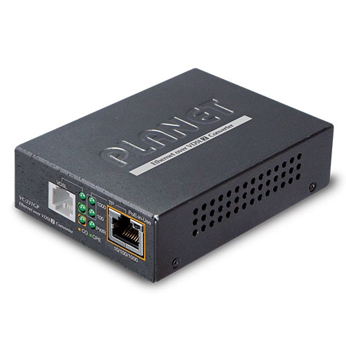 VC-231GP 1-Port 10/100/1000T 802.3at PoE+ Ethernet to VDSL2 Converter