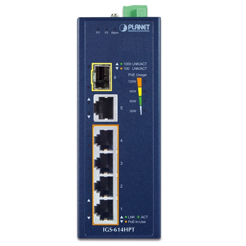 IGS-614HPT Industrial POE Switch front