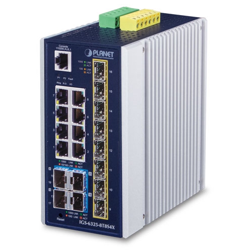 IGS-6325-8T8S4X Industrial L3 8-Port 10/100/1000T + 8-Port 100/1000X SFP + 4-Port 10G SFP+ Managed Ethernet Switch