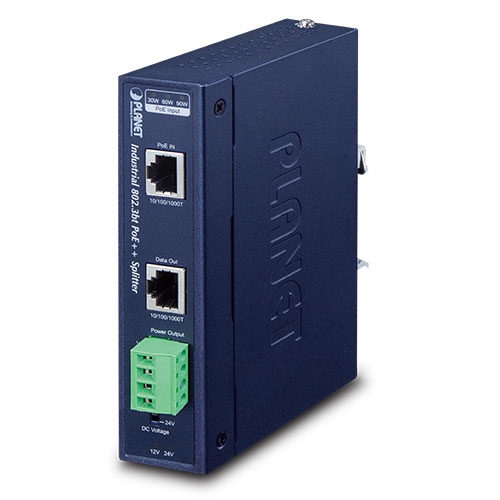 IPOE-173S Industrial Single-Port 10/100/1000Mbps 802.3bt PoE++ Splitter
