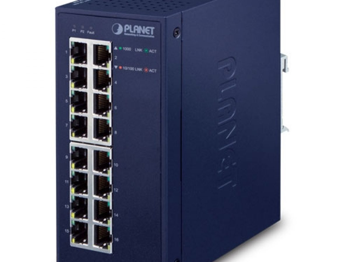 High Performance Industrial POE Switch with 16 RJ45 Electrical Ports