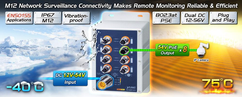 ISW-808PT-M12 Industrial M12 PoE Switch