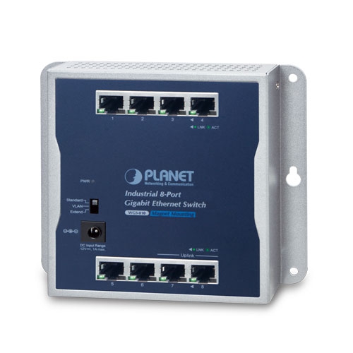 WGS-810 Industrial 8-Port 10/100/1000T Wall-mounted Gigabit Ethernet Switch
