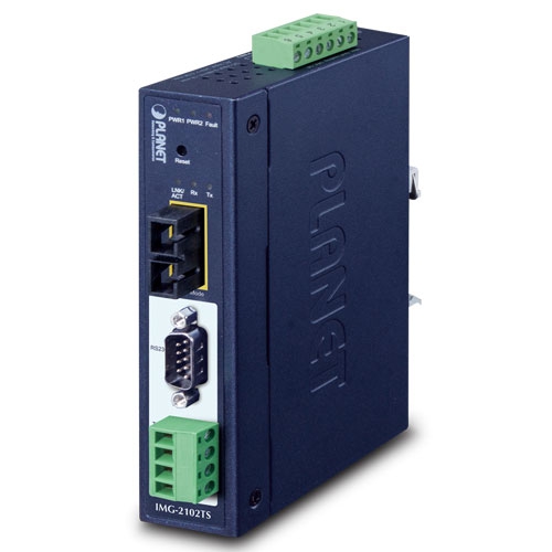 IMG-2102TS IP30 Industrial 1-Port RS232/RS422/RS485 Modbus Gateway (1 x 100FX SC, SM/30km, -40~75C)