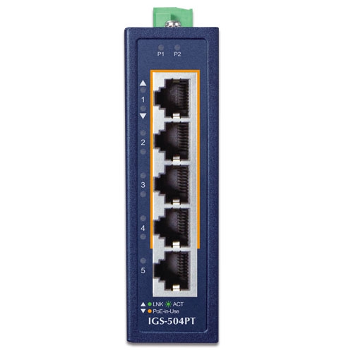 IGS-504PT Industrial PoE Switch Front