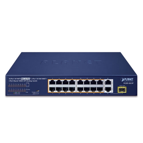 FGSD-1821P PoE Switch Front