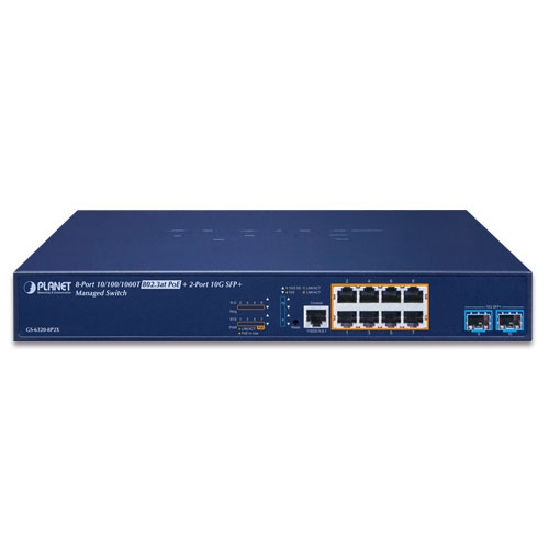 GS-6320-8P2X PoE Switch Front