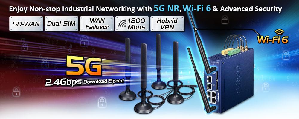 ICG-2515W-NR Industrial 5G NR Cellular Wireless Gateway with 5