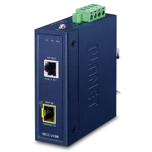 IECC-210R Industrial EtherCAT Media Converter ( RJ45 OUT, SFP IN)
