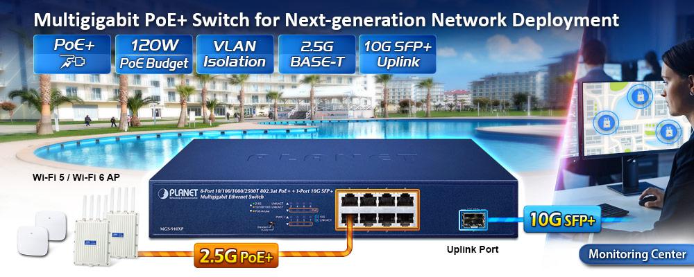 MGS-910XP Multigigabit PoE Switch