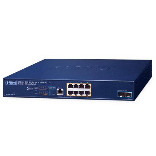 MGS-6311-8P2X L3 8-Port 2.5GBASE-T 802.3at PoE + 2-Port 10GBASE-X SFP+ Managed Ethernet Switch