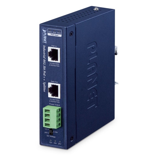 IPOE-176S Industrial Single-Port 10Gbps 802.3bt PoE++ Splitter