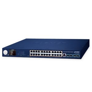 GS-6311-24P4XV L3 24-Port 10/100/1000T 802.3at PoE + 4-Port 10G SFP+ Managed Ethernet Switch with Smart LCD Screen